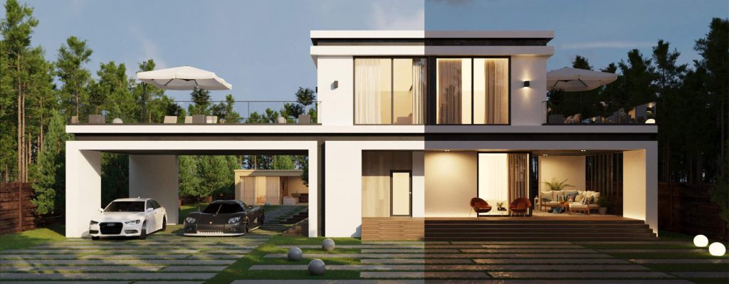 Vizdome Space -  Project of the house with a canopy and terrace  La Bella Villa