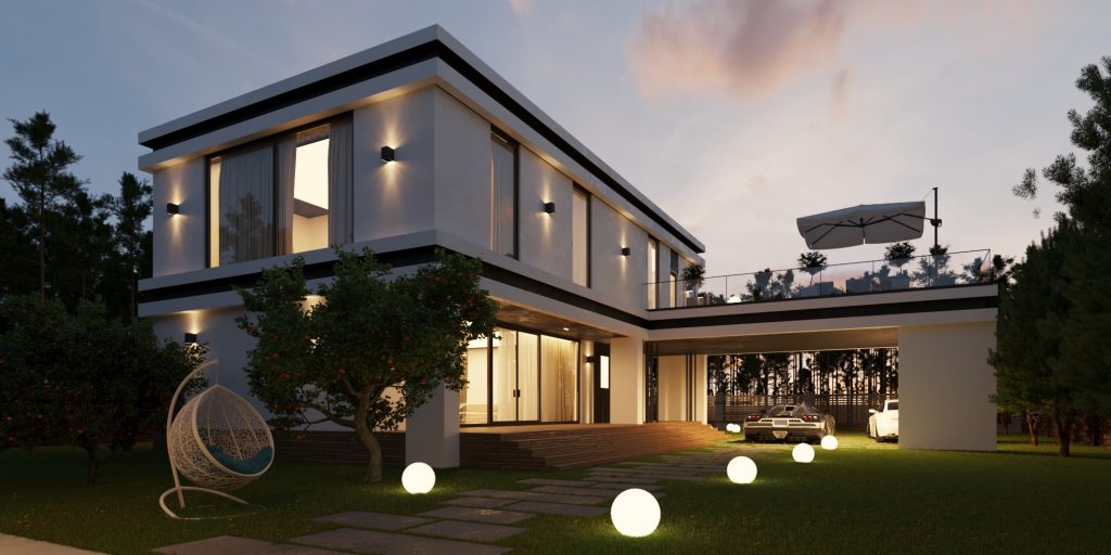 Vizdome Space -  Project of the house with a canopy and terrace  La Bella Villa
