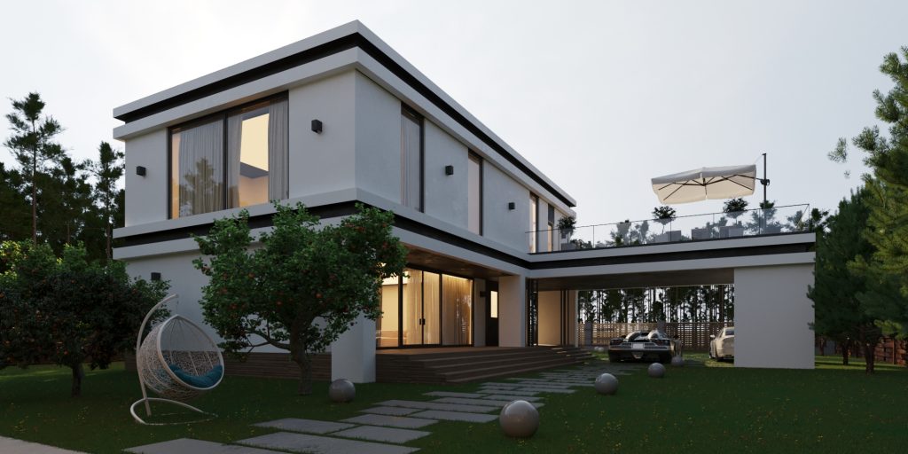 Vizdome Space -  Project of the house with a canopy and terrace  La Bella Villa