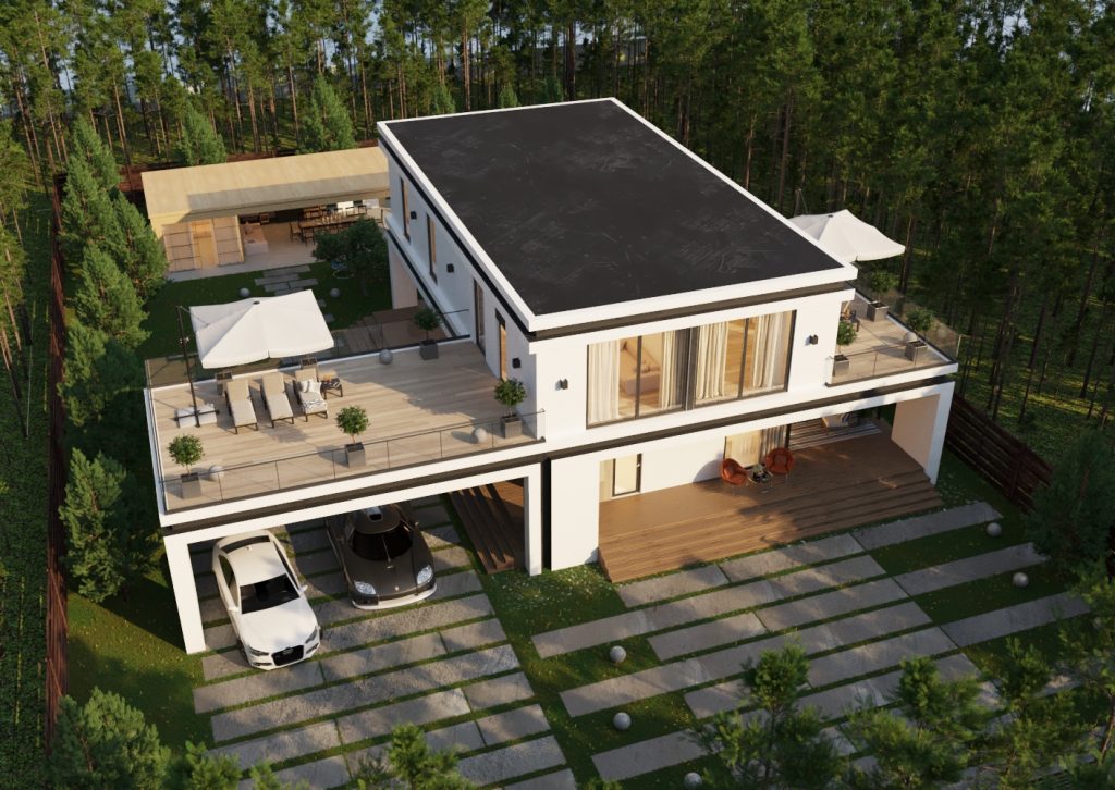 Vizdome Space -  Project of the house with a canopy and terrace  La Bella Villa