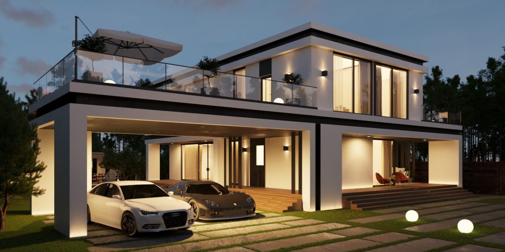 Vizdome Space -  Project of the house with a canopy and terrace  La Bella Villa