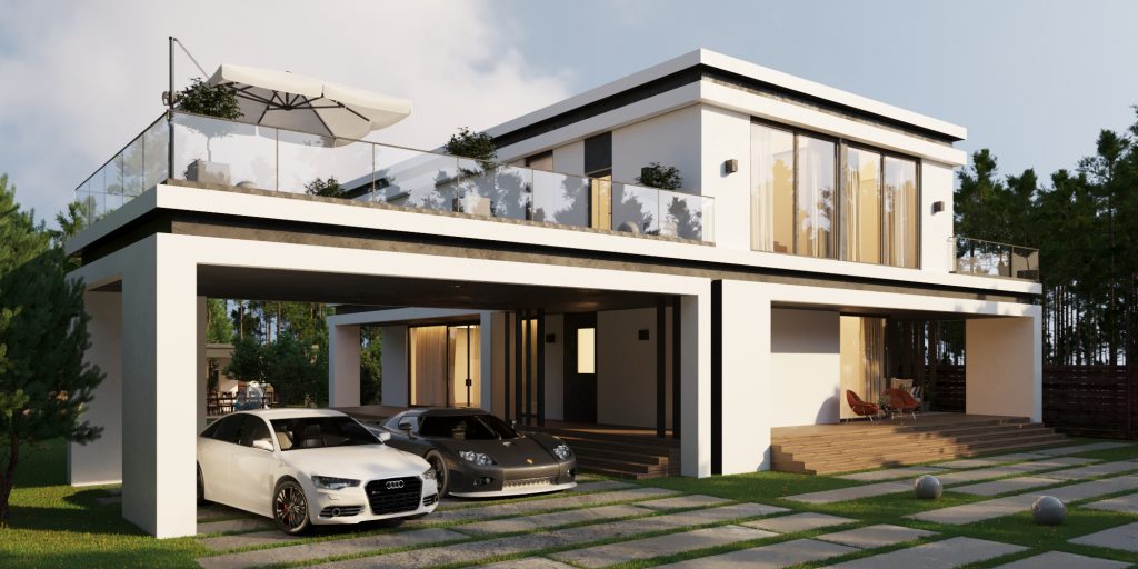 Vizdome Space -  Project of the house with a canopy and terrace La Bella Villa