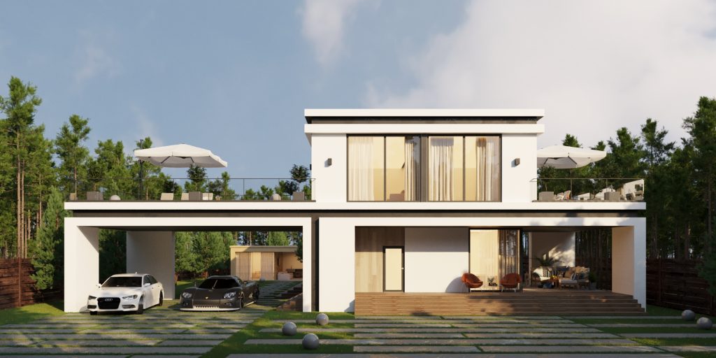 Vizdome Space -  Project of the house with a canopy and terrace La Bella Villa