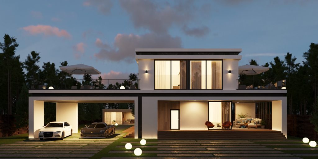 Vizdome Space -  Project of the house with a canopy and terrace  La Bella Villa