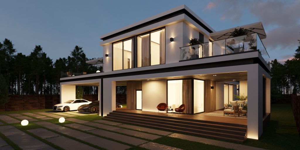 Vizdome Space -  Project of the house with a canopy and terrace  La Bella Villa