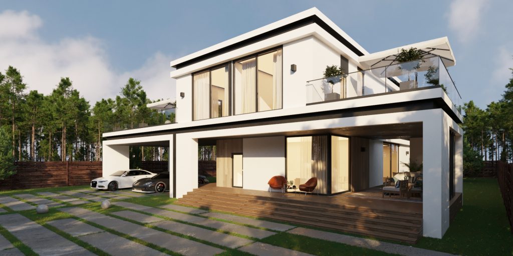 Vizdome Space -  Project of the house with a canopy and terrace  La Bella Villa