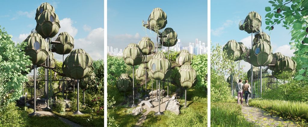 Futuristic architecture - The Wasp Nest unit from Vizdome Space