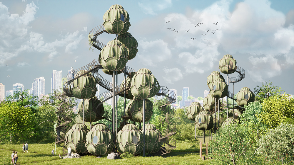 Фентезійна архітектура - одиниця Wasp Nest від Vizdome Space