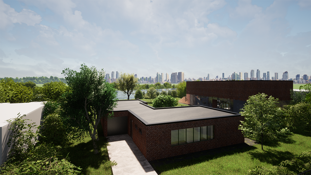 Architectural concept of the visitor center near the Lemke House in Berlin