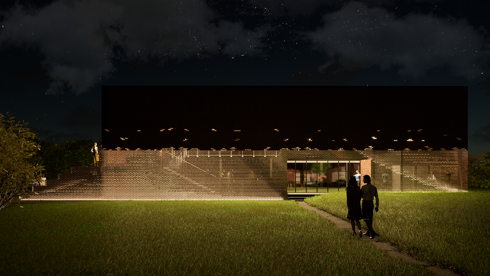Architectural project of the visitor center near the Lemke House in Berlin