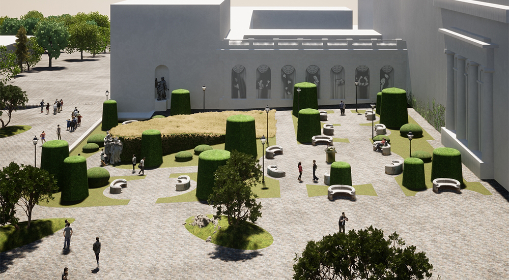 Pedestrian zone improvement project in front of the Odesa National Academic Theatre of Opera and Ballet